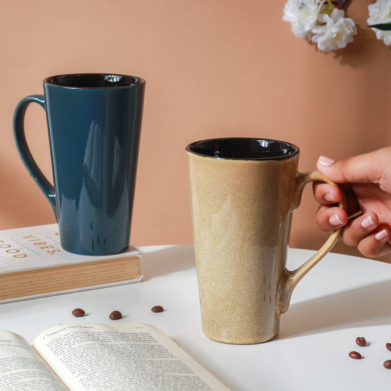 V Neck Coffee Mug- Mug for coffee, tea mug, cappuccino mug | Cups and Mugs for Coffee Table & Home Decor