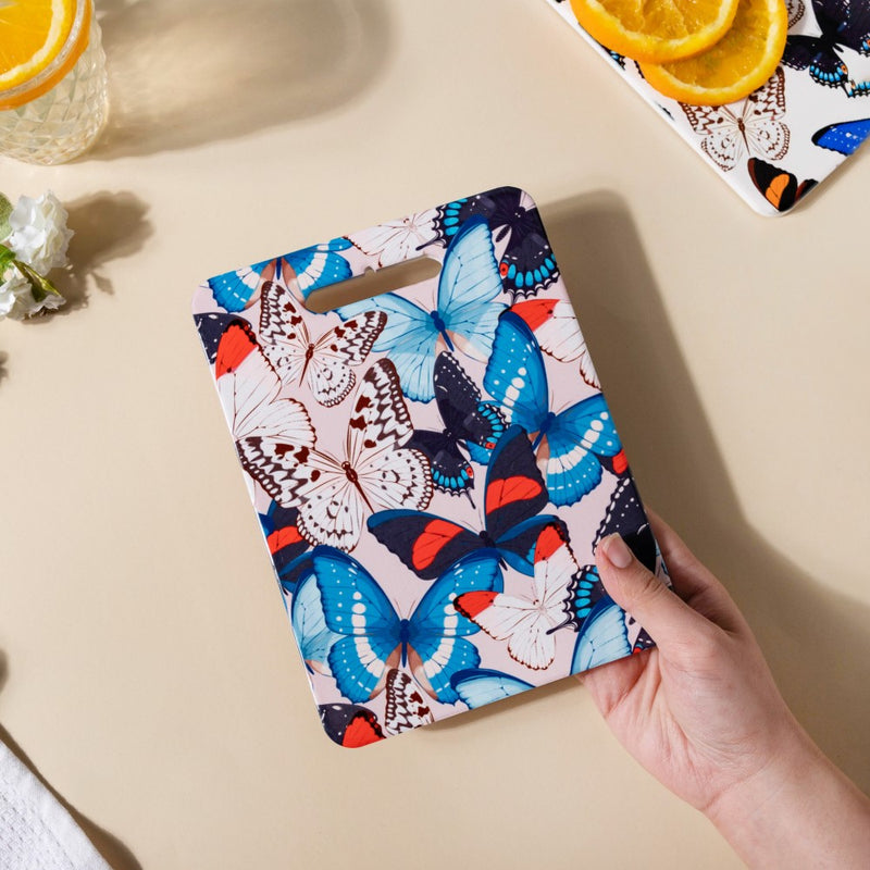 Kaleidoscope Butterfly Trivet with Cork Base 7.5 Inch - Ceramic platter, serving platter, fruit platter | Plates for dining table & home decor