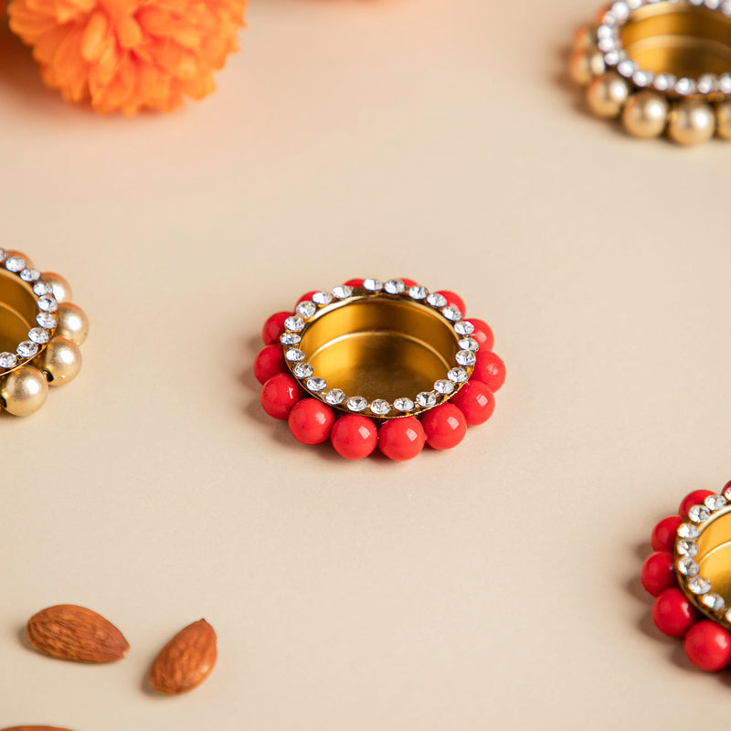 Decorated Tealight Holders Gift Set Of 4