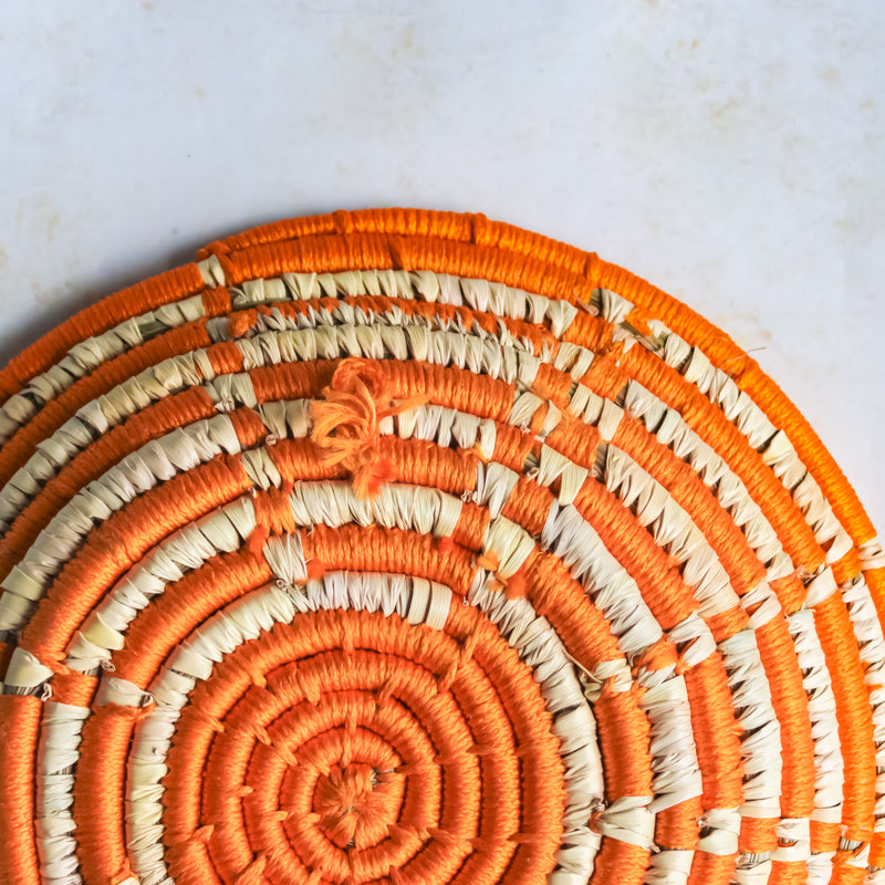 Orange Sabai Basket - Wall decoration for wall design | Room decor & home decoration items