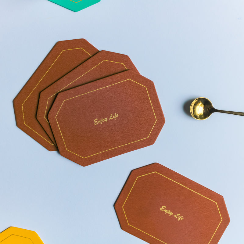 Leather Coaster Set of 4