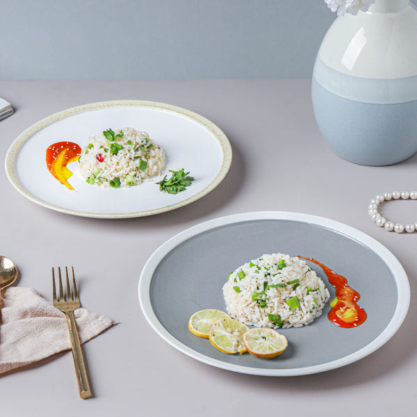 Ceramic Round Dinner Plate - Serving plate, rice plate, ceramic dinner plates| Plates for dining table & home decor