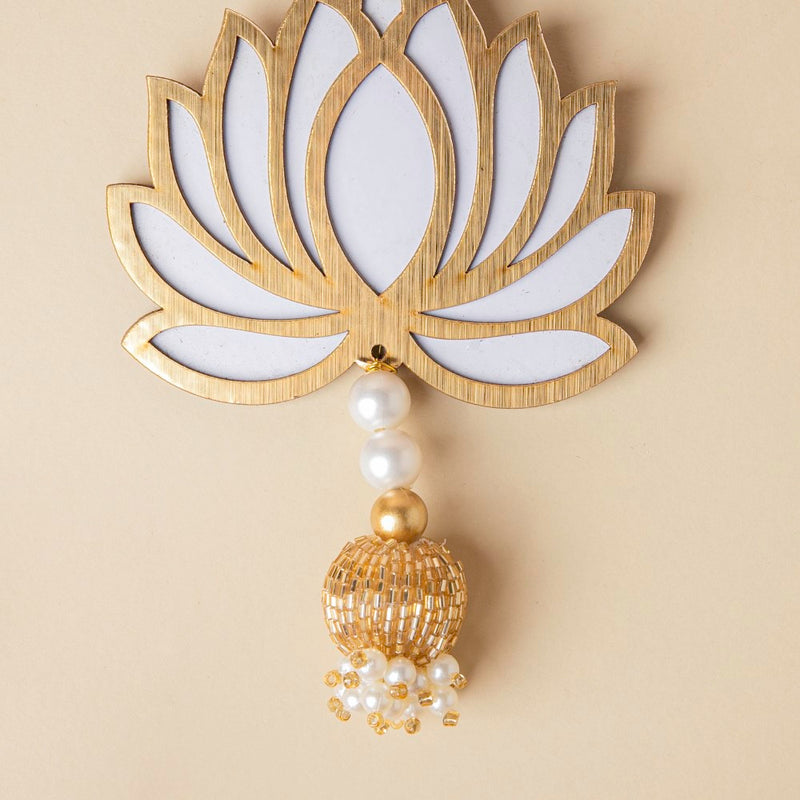 White Lotus Wall Hanging Set Of 4 - Wall decoration for wall design | Room decor & home decoration items