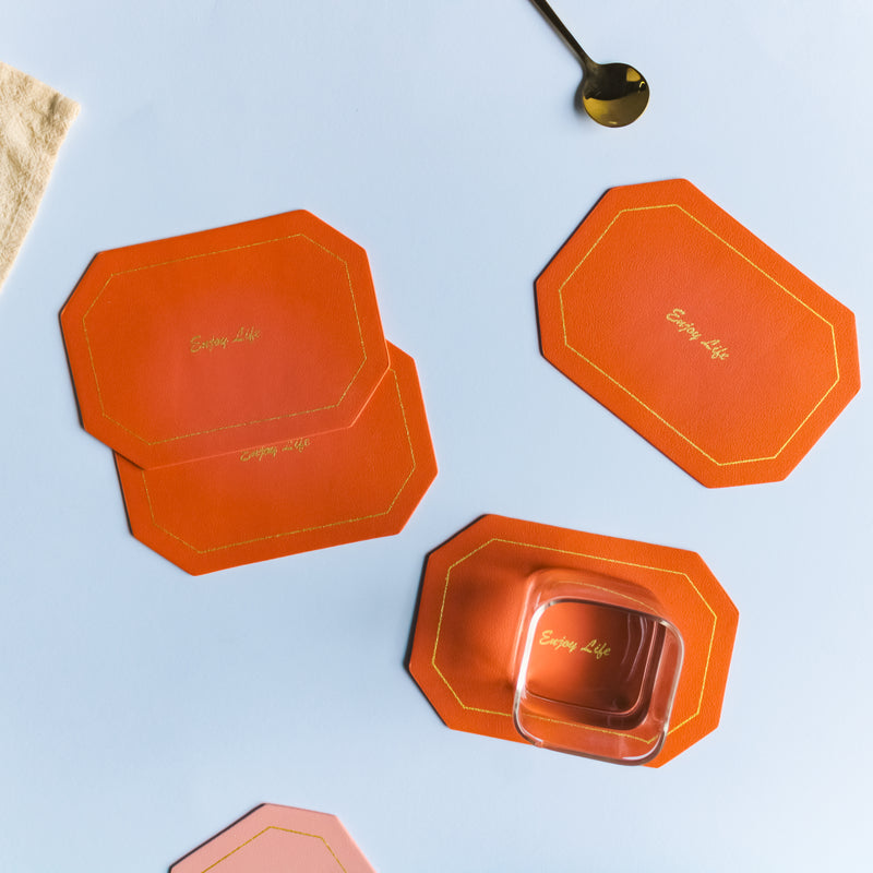 Leather Coaster Set of 4