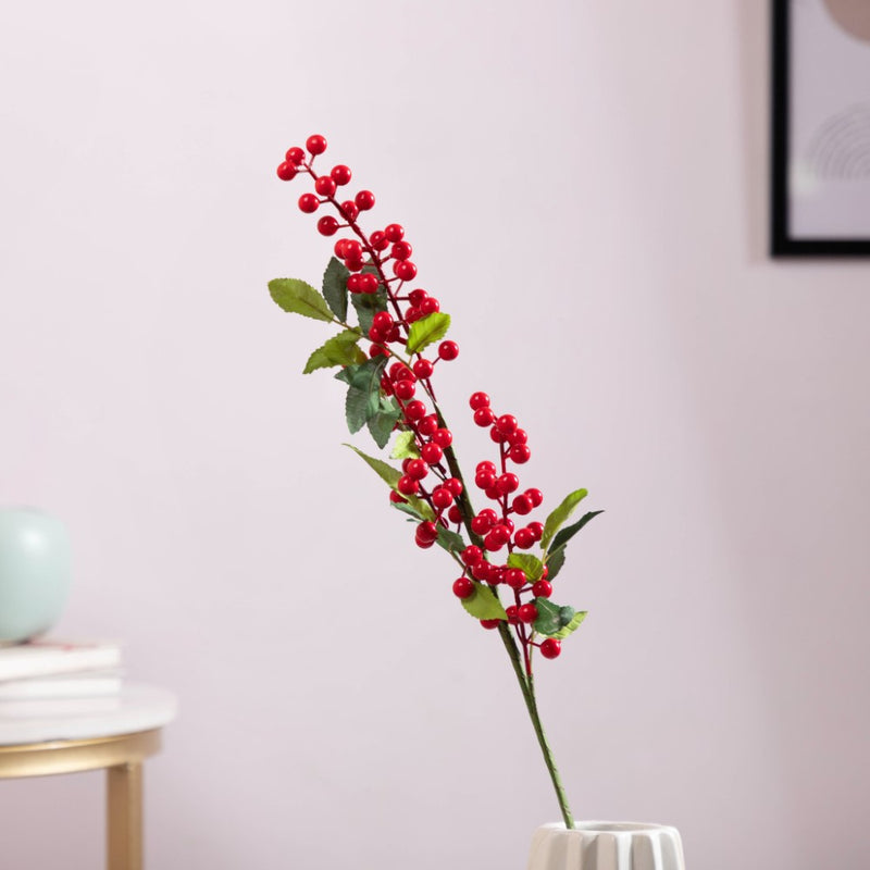 Artificial Berry Stem Set Of 2 - Artificial flower | Home decor item | Room decoration item