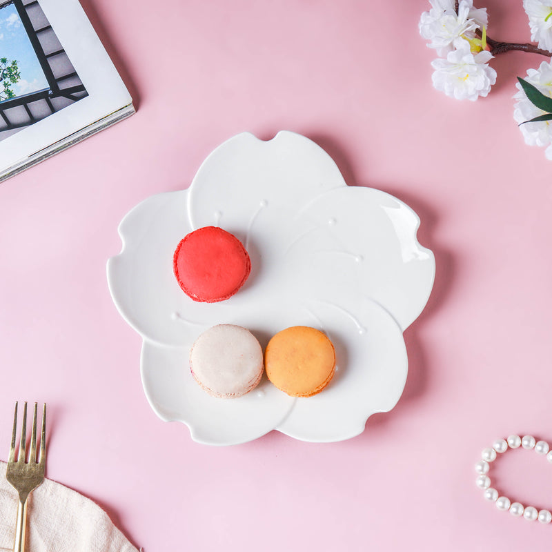 Lotus White Plate - Serving plate, snack plate, dessert plate | Plates for dining & home decor