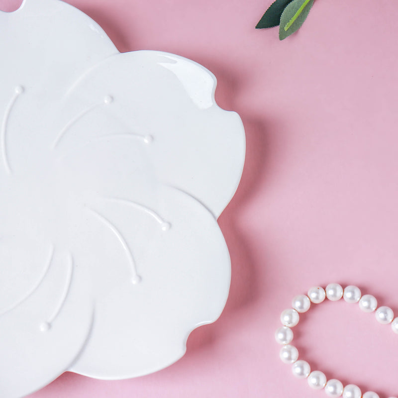 Lotus White Plate - Serving plate, snack plate, dessert plate | Plates for dining & home decor