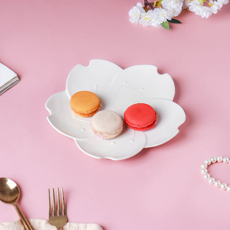 Lotus White Plate - Serving plate, snack plate, dessert plate | Plates for dining & home decor