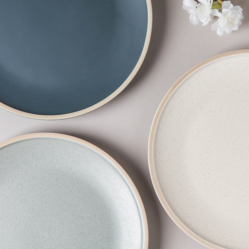 Stoneware Matte Dinner Plate - Serving plate, snack plate, ceramic dinner plates| Plates for dining table & home decor