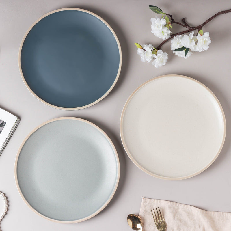 Stoneware Matte Dinner Plate - Serving plate, snack plate, ceramic dinner plates| Plates for dining table & home decor