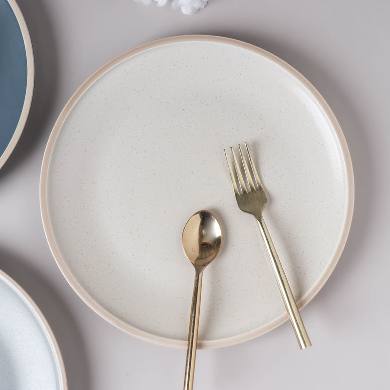 Stoneware Matte Dinner Plate - Serving plate, snack plate, ceramic dinner plates| Plates for dining table & home decor