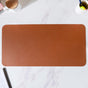 Multipurpose Vegan Leather Computer Desk Mat Brown 31.5 Inch