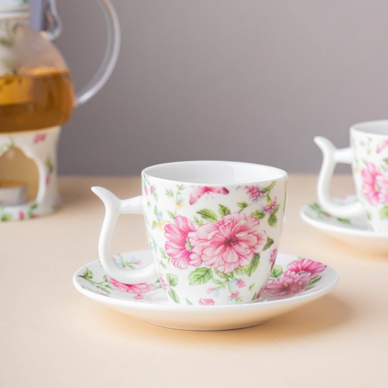 JARDIN Glass Tea Set - Tea cup set, tea set, teapot set | Tea set for Dining Table & Home Decor