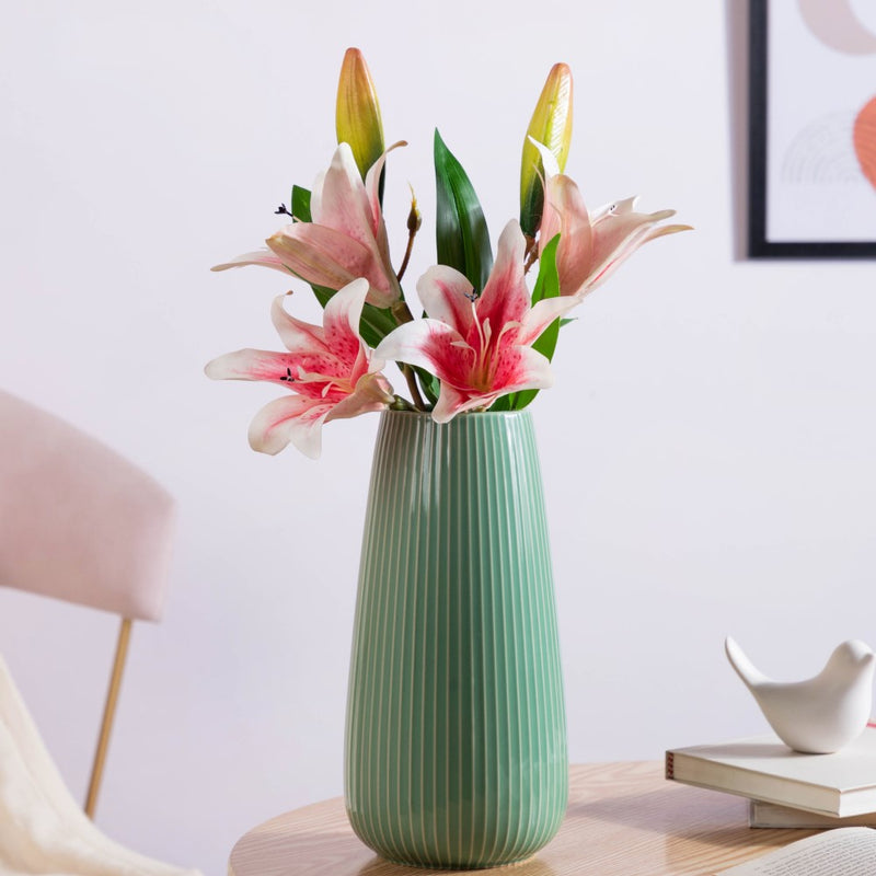 Decorative Lily Branch Pink Set Of 2 - Artificial flower | Home decor item | Room decoration item