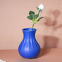 Dark Blue Vase - Ceramic flower vase for home decor, office and gifting | Room decoration items