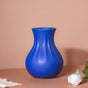 Dark Blue Vase - Ceramic flower vase for home decor, office and gifting | Room decoration items