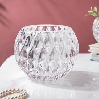 Deco Crystal Scalloped Glass Flower Vase