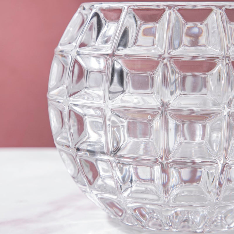 Ornate Crystal Glass Flower Vase Large - Flower vase for home decor, office and gifting | Home decoration items