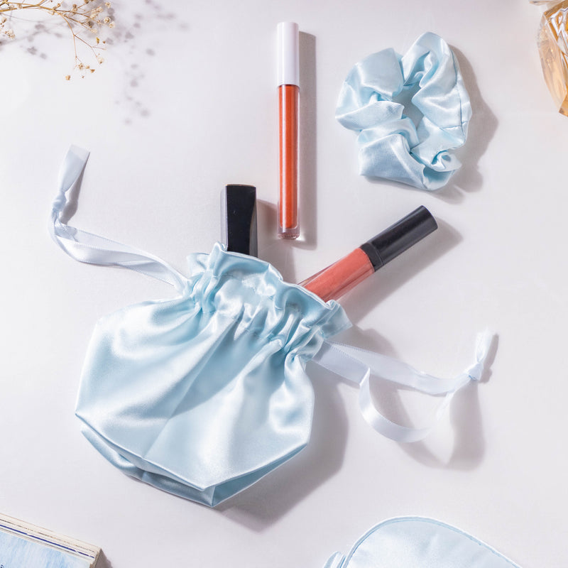 Mist Blue Satin Sleep Care Set of 4