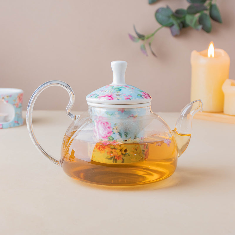 JARDIN Blue Tea Set - Tea cup set, tea set, teapot set | Tea set for Dining Table & Home Decor