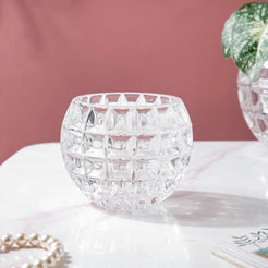 Ornate Crystal Glass Flower Vase Small - Flower vase for home decor, office and gifting | Home decoration items