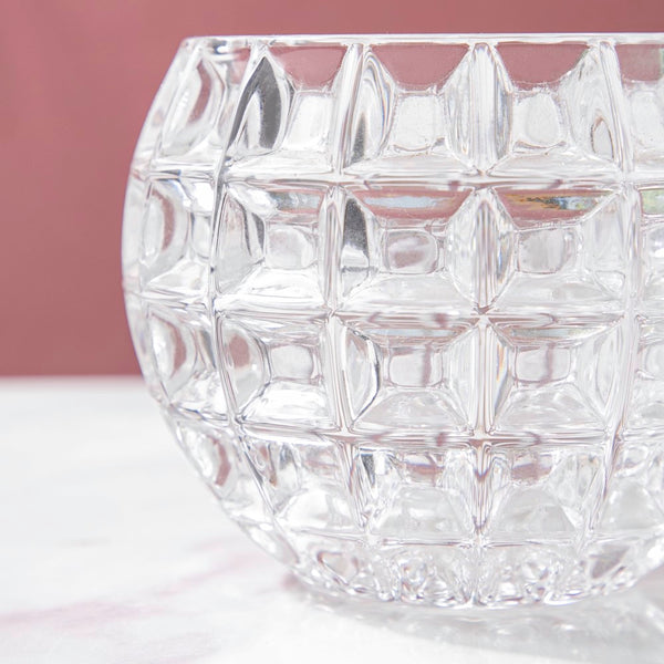 Ornate Crystal Glass Flower Vase Small - Flower vase for home decor, office and gifting | Home decoration items