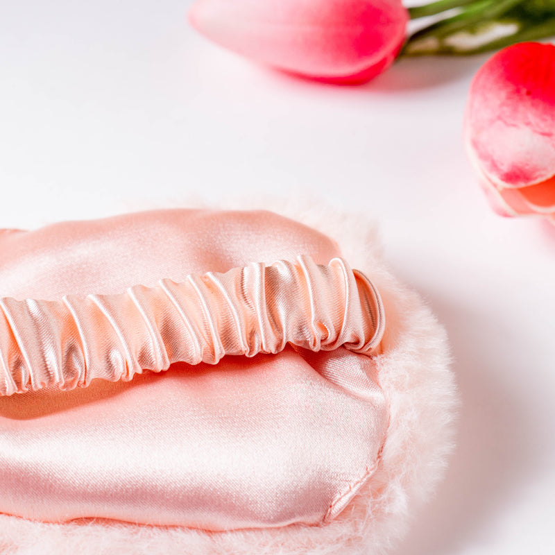 Plushy Peach Sleep Mask With Coolant Gel