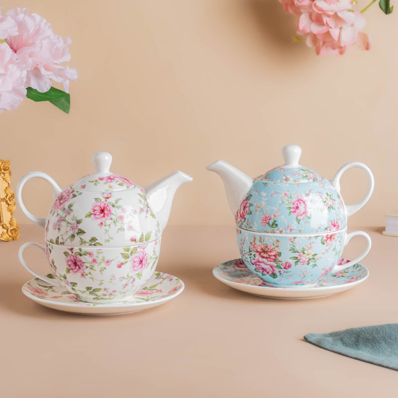 JARDIN Floral Teapot Cup and Saucer - Tea cup set, tea set, teapot set | Tea set for Dining Table & Home Decor