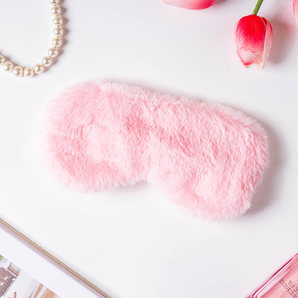 Plushy Pink Sleep Mask With Coolant Gel