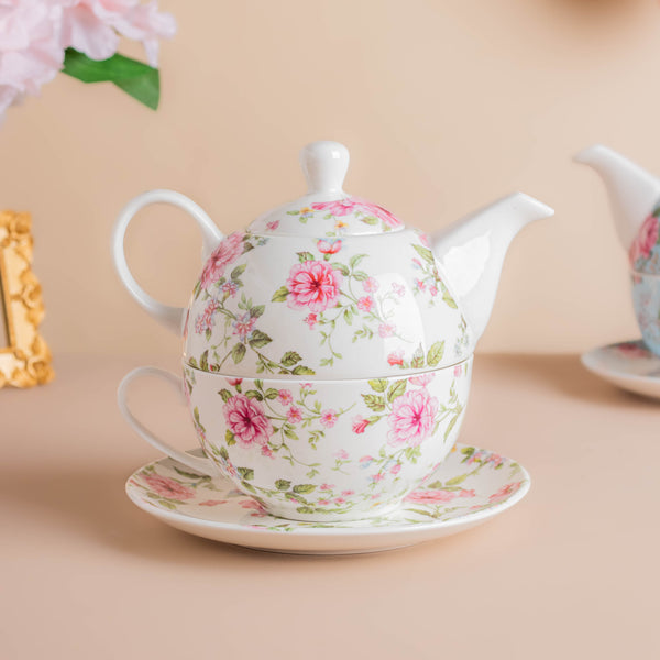 JARDIN Floral Teapot Cup and Saucer - Tea cup set, tea set, teapot set | Tea set for Dining Table & Home Decor