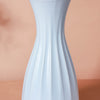 Light Blue Ribbed Vase - Flower vase for home decor, office and gifting | Home decoration items