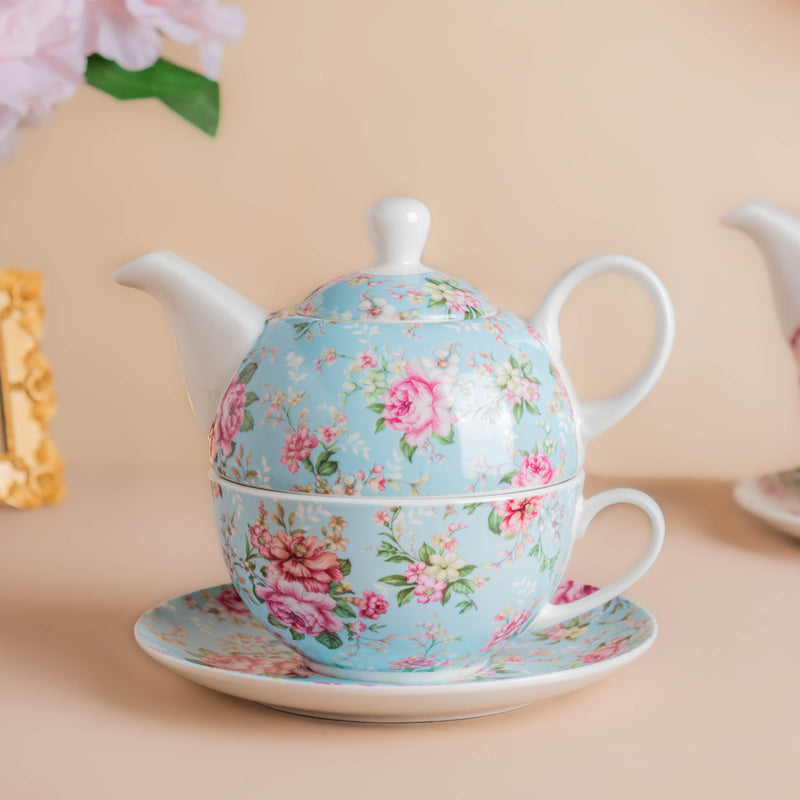 JARDIN Floral Teapot Cup and Saucer - Tea cup set, tea set, teapot set | Tea set for Dining Table & Home Decor