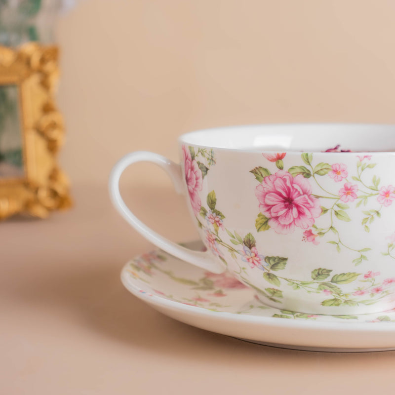 JARDIN Floral Teapot Cup and Saucer - Tea cup set, tea set, teapot set | Tea set for Dining Table & Home Decor