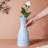 Light Blue Ribbed Vase - Flower vase for home decor, office and gifting | Home decoration items