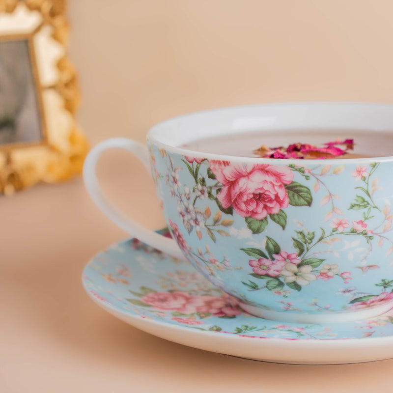 JARDIN Floral Teapot Cup and Saucer - Tea cup set, tea set, teapot set | Tea set for Dining Table & Home Decor