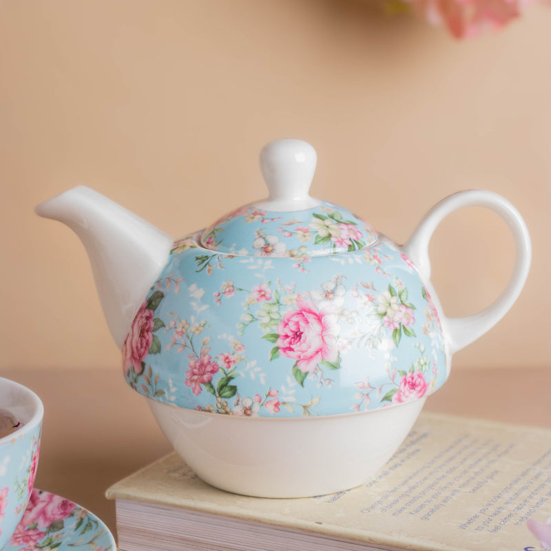 JARDIN Floral Teapot Cup and Saucer - Tea cup set, tea set, teapot set | Tea set for Dining Table & Home Decor