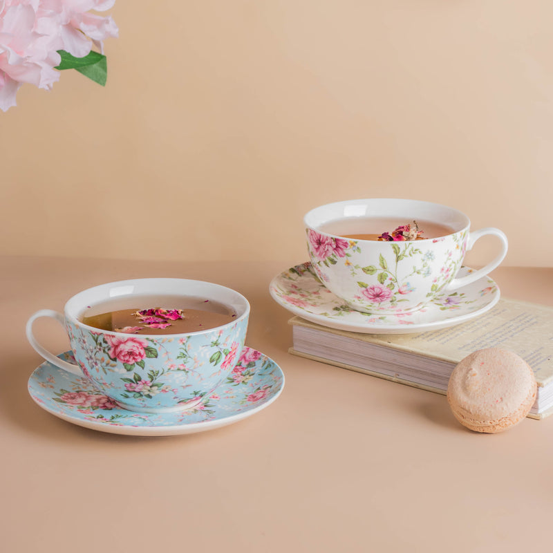 JARDIN Floral Teapot Cup and Saucer - Tea cup set, tea set, teapot set | Tea set for Dining Table & Home Decor