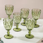 Crystal Red Wine Glass Green Set Of 6 300 ml