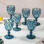 Textured Drinkware Glass Blue Set Of 6 300 ml