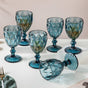 Textured Drinkware Glass Blue Set Of 6 300 ml