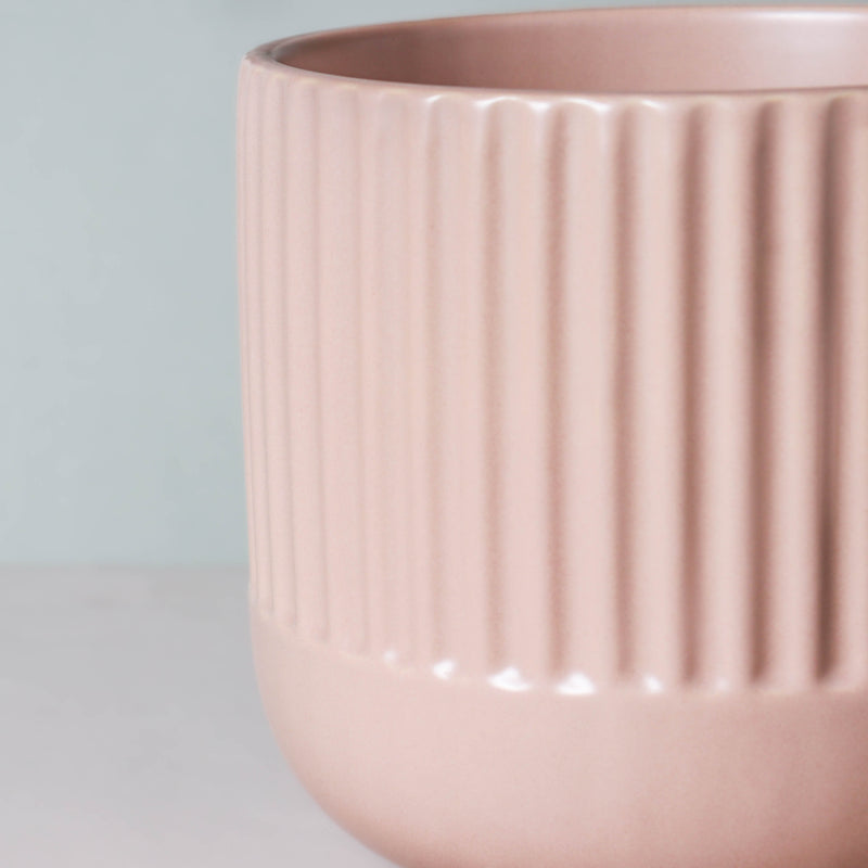 Ribbed Flower Pot - Flower vase for home decor, office and gifting | Home decoration items