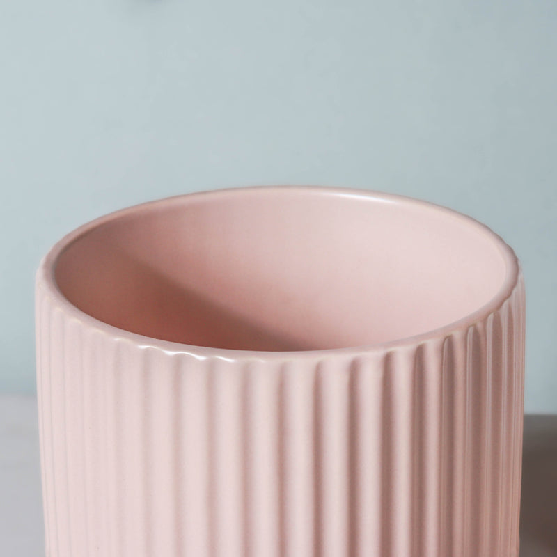 Ribbed Flower Pot - Flower vase for home decor, office and gifting | Home decoration items