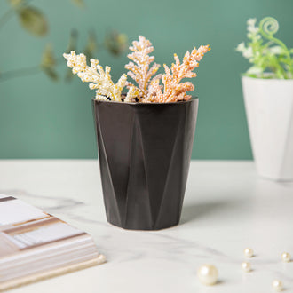 Nordic Black Textured Ceramic Planter - Plant pot and plant stands | Room decor items