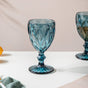 Textured Drinkware Glass Blue Set Of 6 300 ml