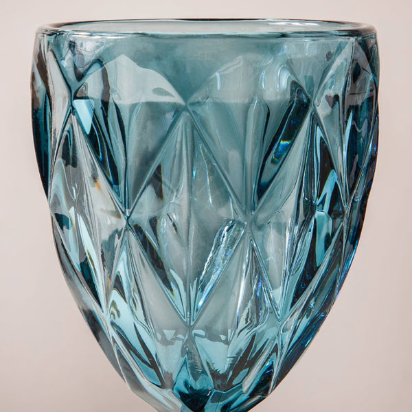 Textured Drinkware Glass Blue Set Of 6 300 ml