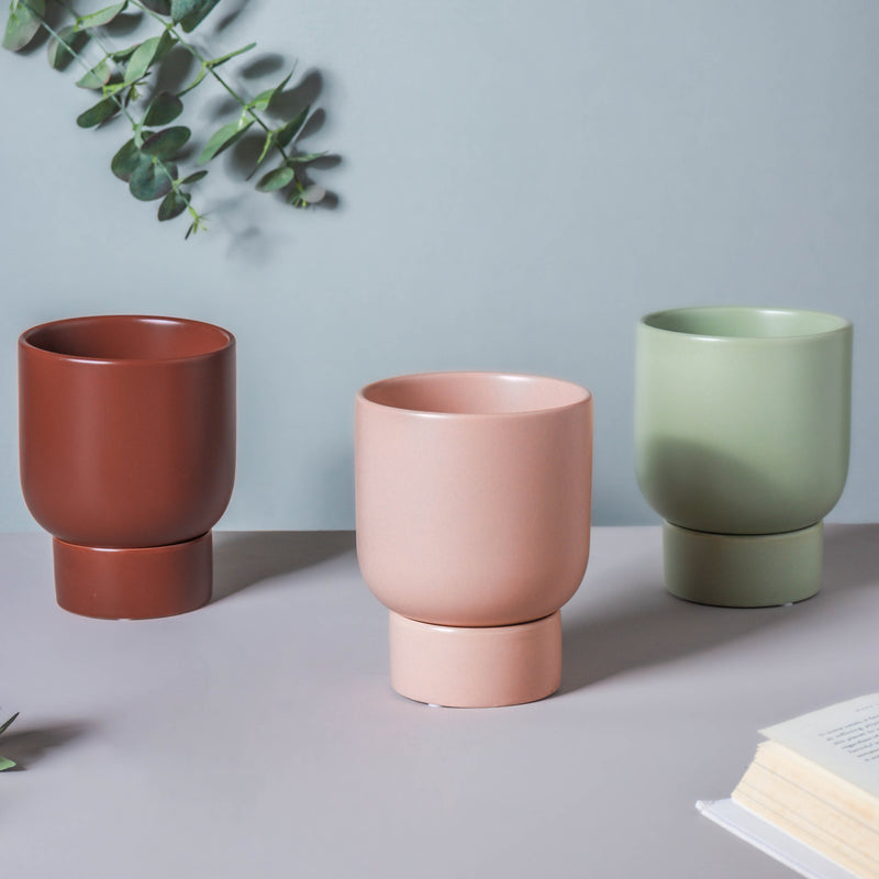 Gloss Finish Planter With Stand - Flower vase for home decor, office and gifting | Home decoration items