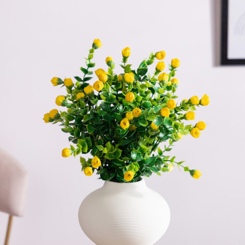 Decorative Flower Bud Stem Yellow Set Of 2 - Artificial flower | Home decor item | Room decoration item