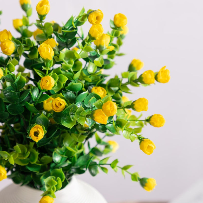 Decorative Flower Bud Stem Yellow Set Of 2 - Artificial flower | Home decor item | Room decoration item