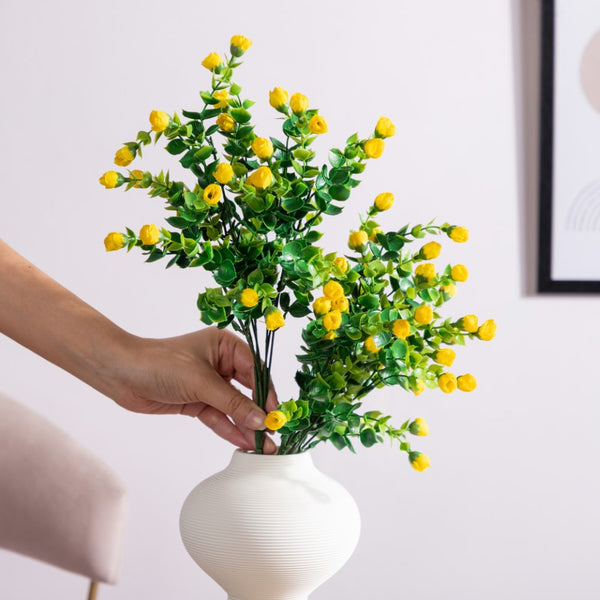 Decorative Flower Bud Stem Yellow Set Of 2 - Artificial flower | Home decor item | Room decoration item