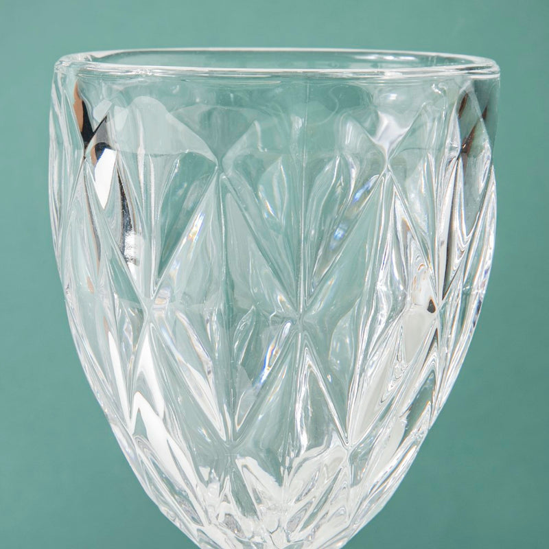 Textured Drinkware Glass Transparent Set Of 6 300 ml